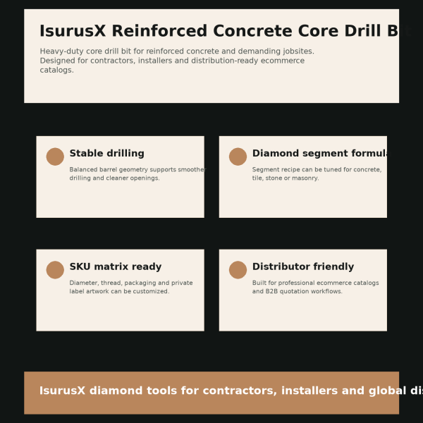 IsurusX Reinforced Concrete Core Drill Bit