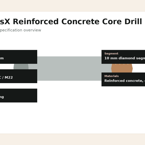 IsurusX Reinforced Concrete Core Drill Bit