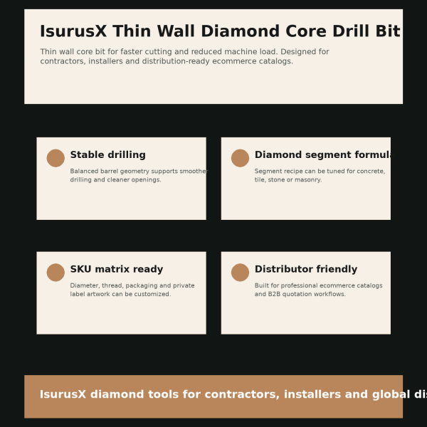 IsurusX Duennwand-Diamantkernbohrer